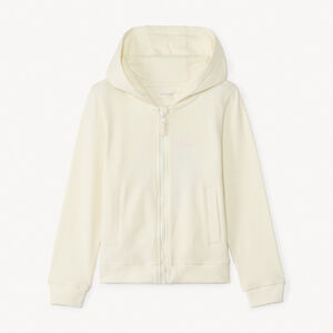 Chaleco de felpa liso con capucha para niña 