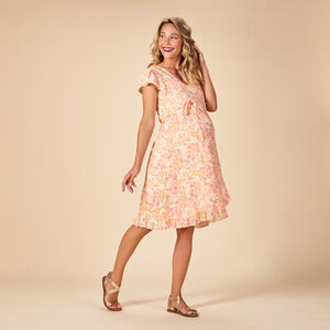 Vestido cruzado de lactancia con estampado floral para mujer 