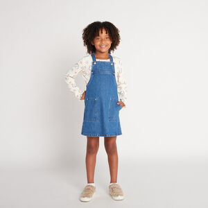 Vestido peto de denim para niña 