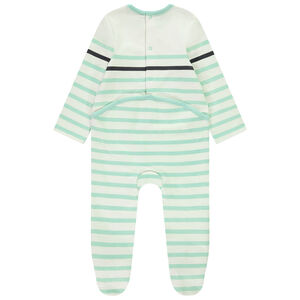 Pelele rayado Mickey Disney para bebé niño con aberturas según la edad 