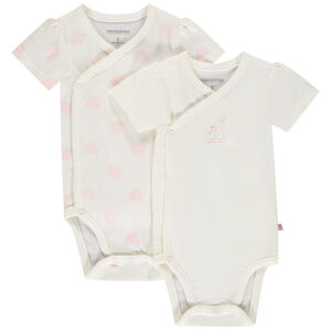Lote de 2 Bodies de manga corta con diseño para niña bebé 