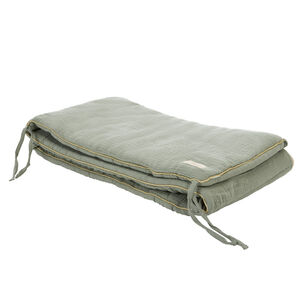 Protector de cuna de 3 paneles en gasa de algodón verde 