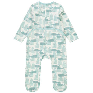 Lote de 2 peleles de punto estampado ballenas para bebé niño 