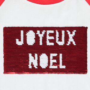 T-shirt manches courtes motif Noël en sequins pour enfant garçon 