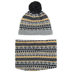 Conjunto con estampado con forro y gorro de snood 