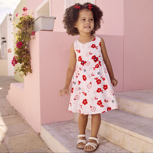 Vestido sin mangas estampado flores para bebé niña 