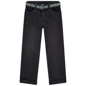 Vaqueros rectos efecto desgastado con cinturón desmontable para niño 