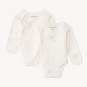 Lote de 2 bodies de manga larga con estampado de globos aerostáticos para bebé prematuro 