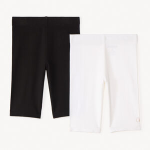 Pack de 2 pantalones ciclistas unis de algodón para niña 