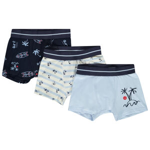 Pack de 3 boxers con estampado de palmeras para niño 