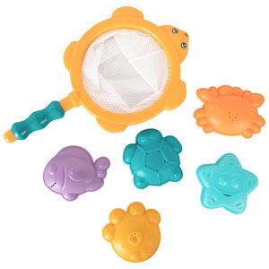 Juguete de baño 5 moldes de animalitos y red 