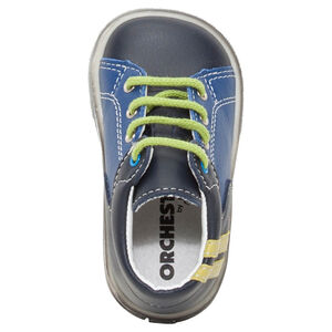 Botines bicolor de cuero con cordones  