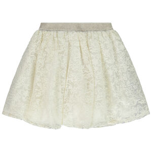 Falda de tul y organza bordada para niña 