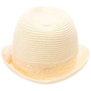 Chapeau trilby de paja con cinta de lentejuelas para niña 