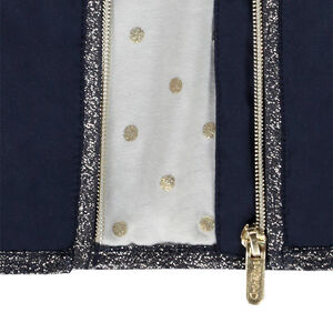 Chaqueta cortavientos lisa con forro estampado para niña 