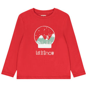 Camiseta de manga larga con motivo de bola de nieve para niño 