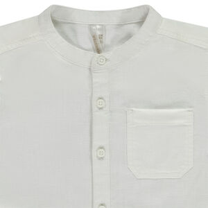 Camisa de manga corta unida con cuello mao para bebé niño 