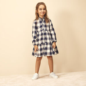 Robe chemise à carreaux en lyocell pour fille 