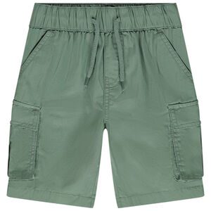 Bermudas cargo lisas en popelina para niño 