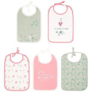 Lote de 5 baberos de esponja para atar 