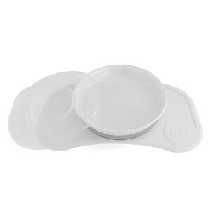 Set plateau Click Mat Mini + Assiette 6+ mois – Blanc  