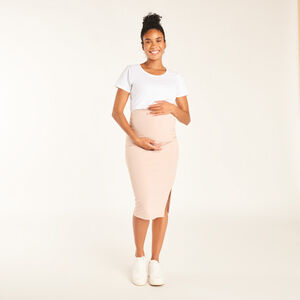 Falda larga ajustada lisa para mujer 