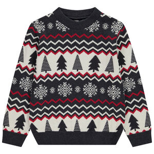 Suéter de fantasía con motivos navideños en jacquard para niño 