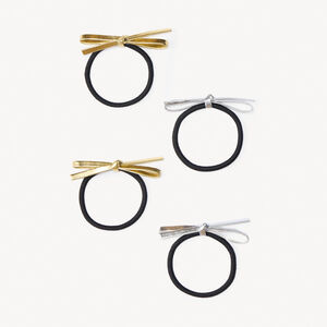 Lote de 4 coleteros con nudos en polipiel para niña 