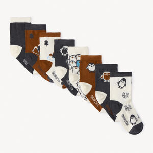 Lote de 8 pares de calcetines con motivos de pingüinos para bebé niño 
