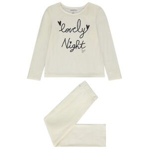 Pijama de 2 piezas de terciopelo con estampado de fantasía para niña 