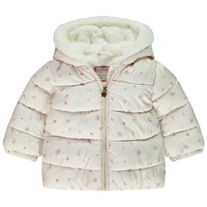Chaqueta acolchada para bebé niña con estampado floral y forro cálido 