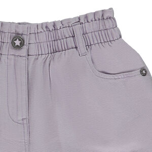 Short liso en tela armurada para niña 