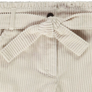 Short de pana con cinturón anudado desmontable para niña 