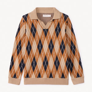 Jersey de manga larga con motivo argyle para niño 