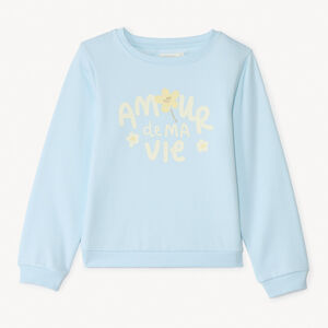 Sudadera de felpa con estampado de purpurina para niña 