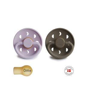 PACK 2 CHUPETES BLOCK LATEX MOON PHASE S.LILAC/PORTOBELLO 0+ 