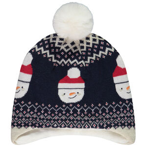 Gorro de punto jacquard con bonhommes de neige para bebé niño 