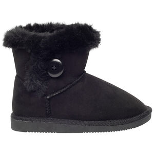 Botines de ante sintético forrados con botón decorativo para niña 