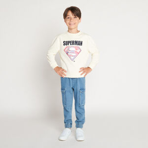 Sudadera de felpa lisa con estampado lenticular de Superman para niño 