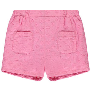 Short uni en bordado inglés floreado para niña 