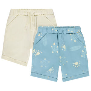 Lote de 2 bermudas de felpa con diseño para bebé niño 