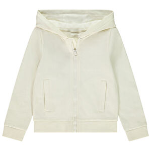 Chaqueta de felpa liso con capucha para niña 