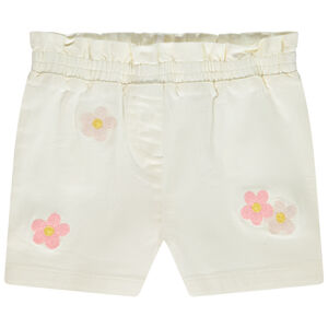 Short vaquero con flores bordadas para bebé niña 