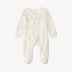 Pelele de terciopelo estampado globos aerostáticos para bebé prematuro 