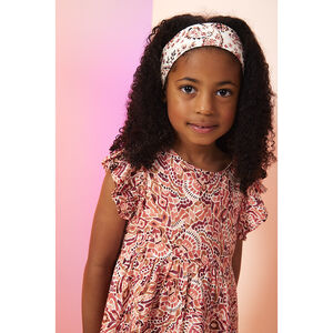 Robe manches courtes imprimé bohème pour fille 