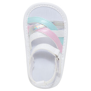 Sandalias de charol con tiras que contrastan 