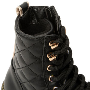 Botines efecto acolchado con cordones y suela chunky para niña con detalles brillantes 