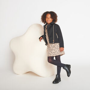 Cazadora de felpa estilo perfecto acolchada leopardo para niña 