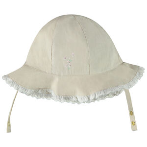 Charlotte print flor con volante en bordado inglés para bebé niña 