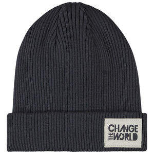 Gorro de punto liso con parche estampado para niño 